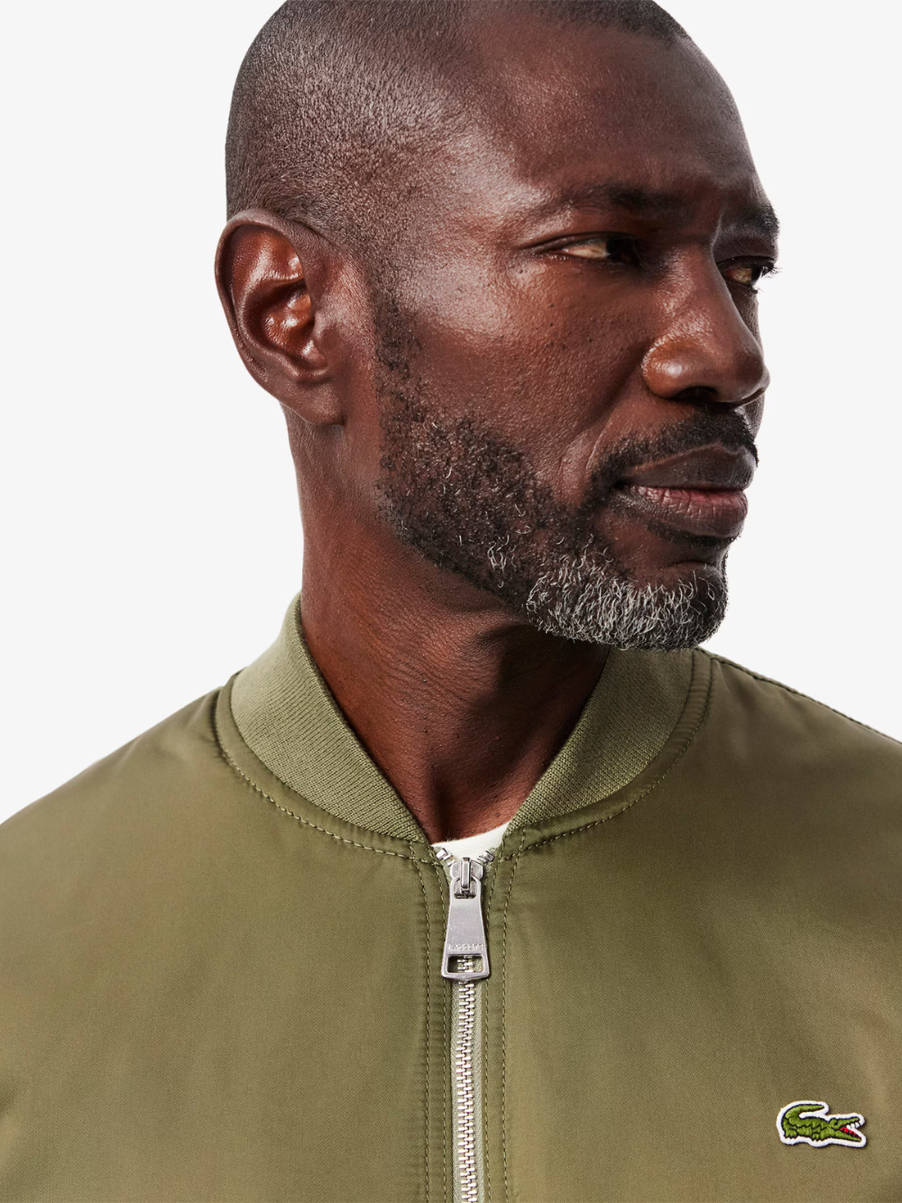 LACOSTE Water-Repellent Padded Bomber Jacket Green