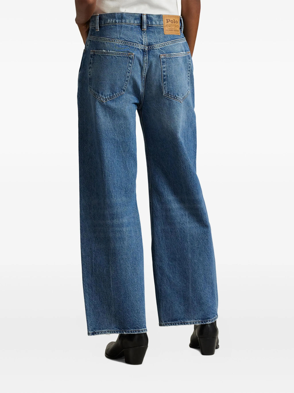 RALPH LAUREN WOMEN High-Waisted Logo Patch Jeans Blue