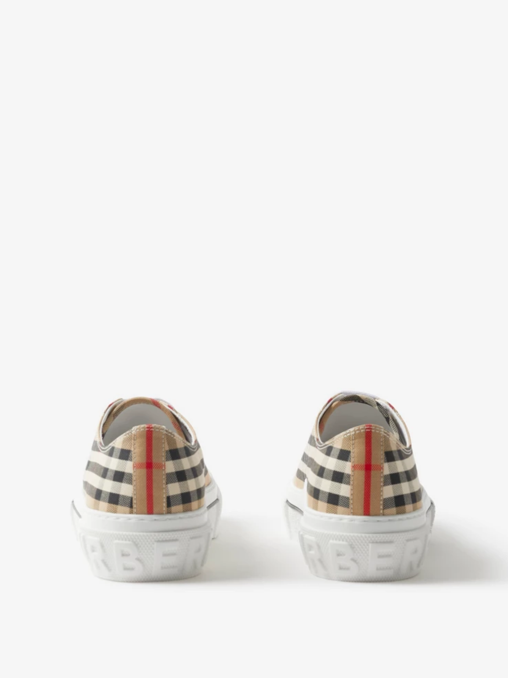 BURBERRY WOMEN Check Sneakers Archive Beige