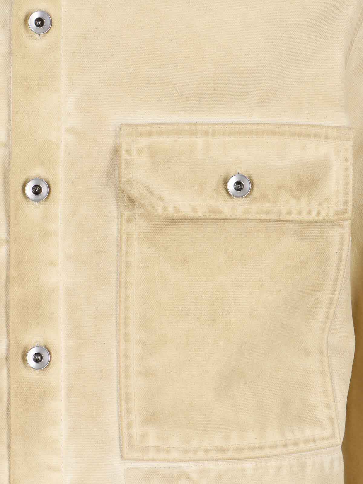 RICK OWENS DRKSHDW Woven Denim Shirt With Lace Beige