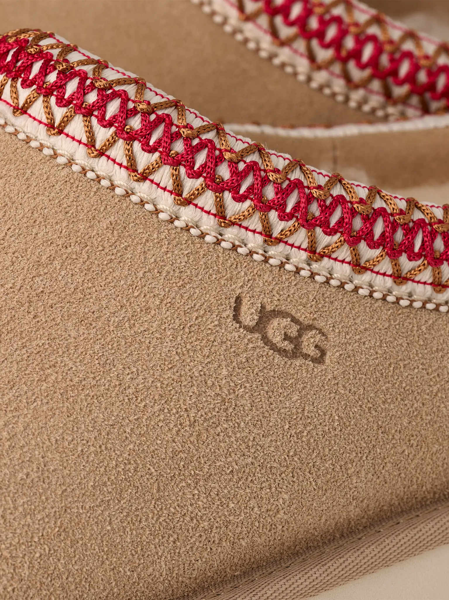 UGG WOMEN Tasman II Slippers Sand/Dark Cherry