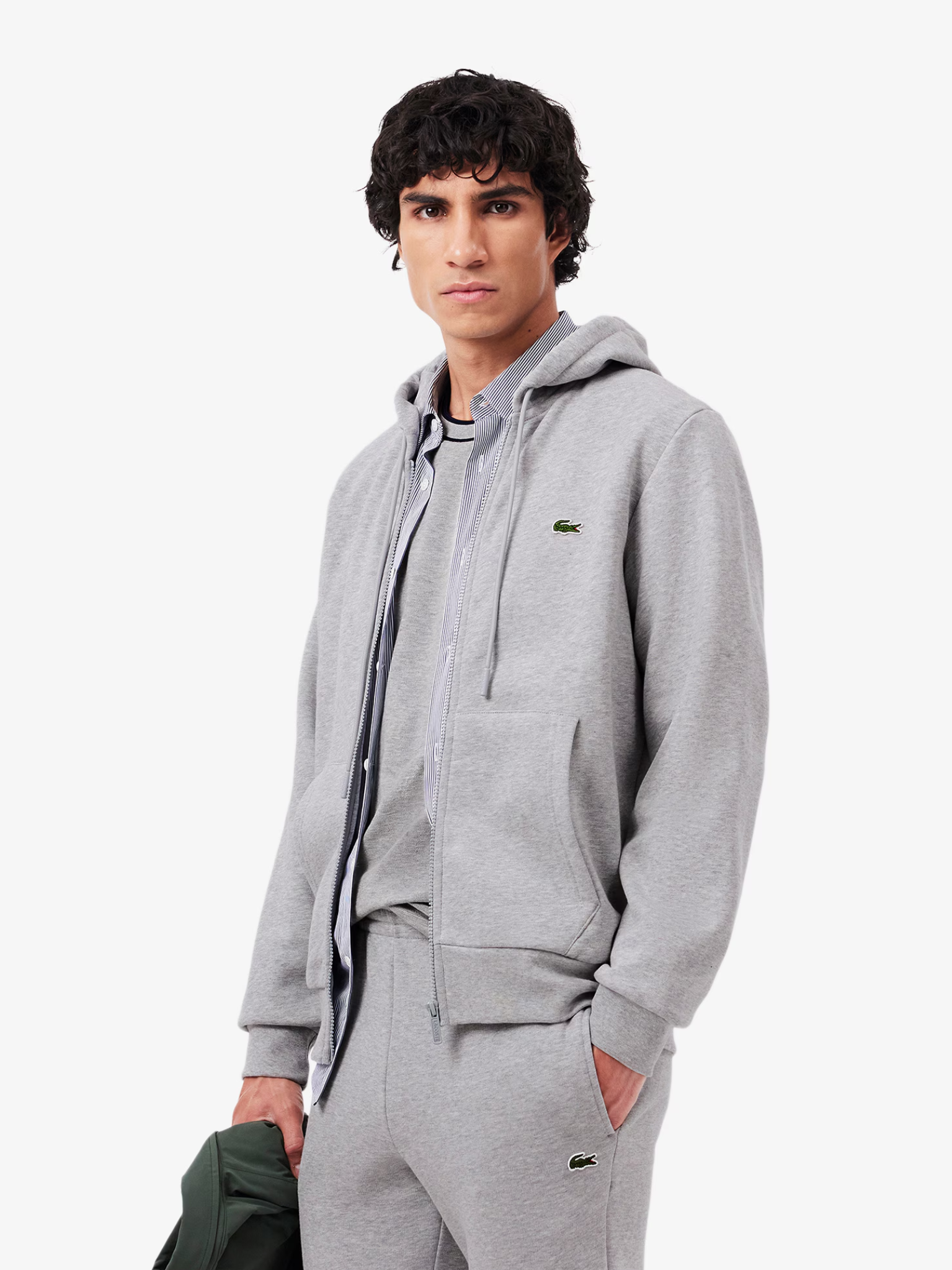 LACOSTE Hooded Tracksuit Light Grey