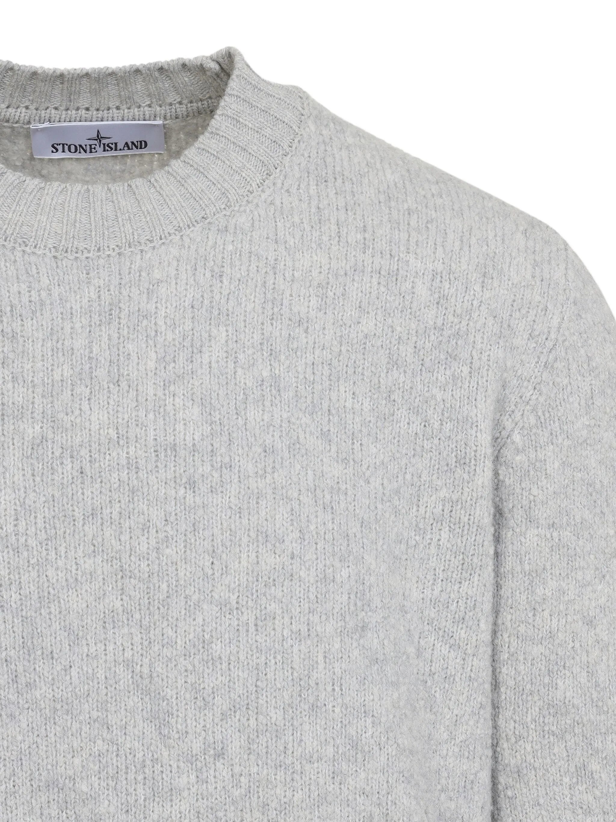 STONE ISLAND Ribbed Crewneck Sweater Grey