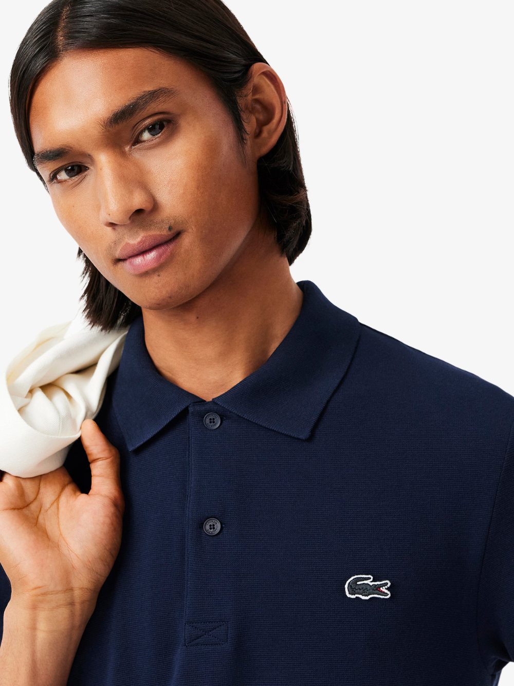 LACOSTE Regular Fit Cotton Blend Polo Shirt Midnight Blue
