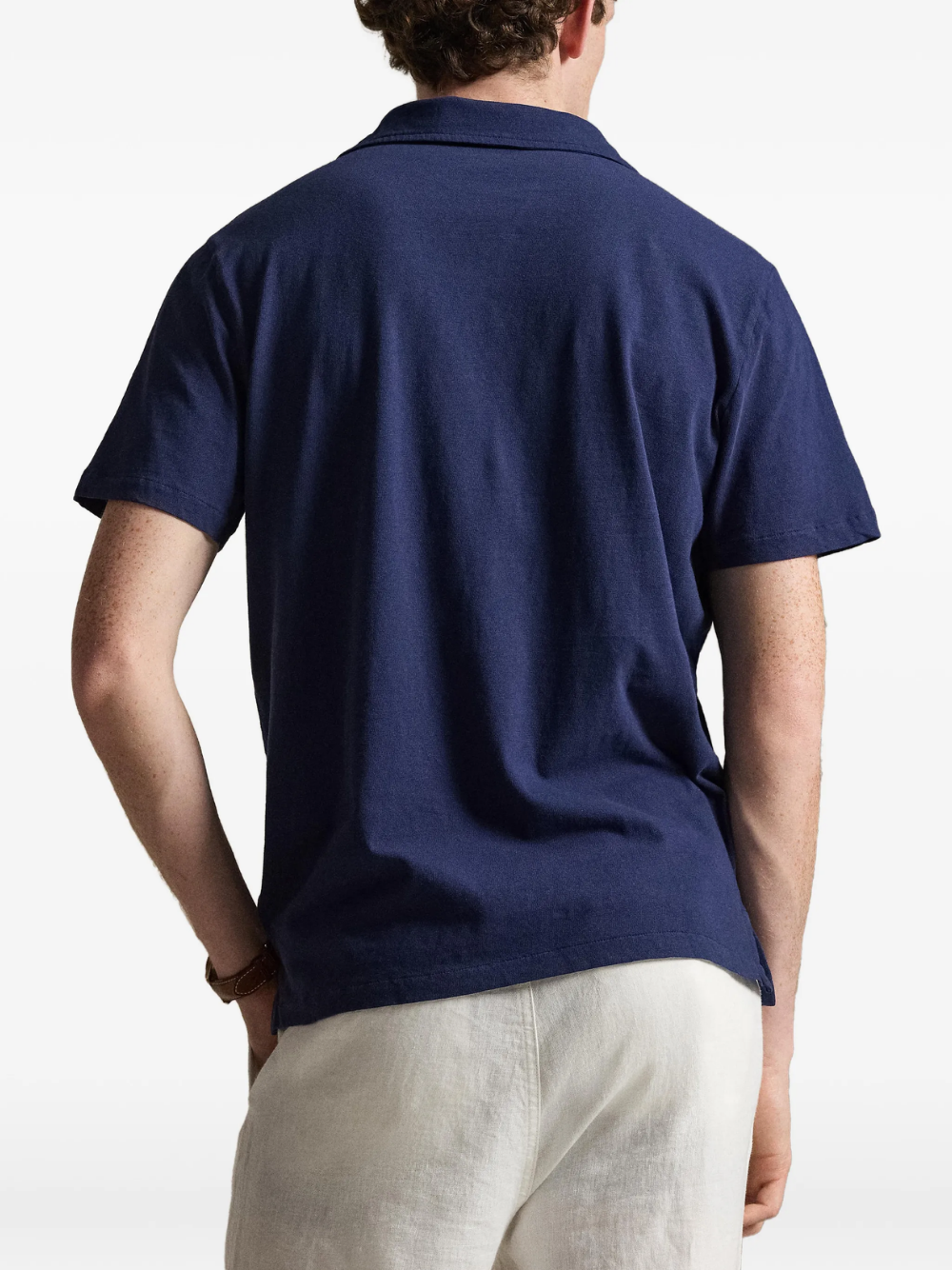 RALPH LAUREN Standard Fit Cotton-Linen Polo Shirt Newport Navy
