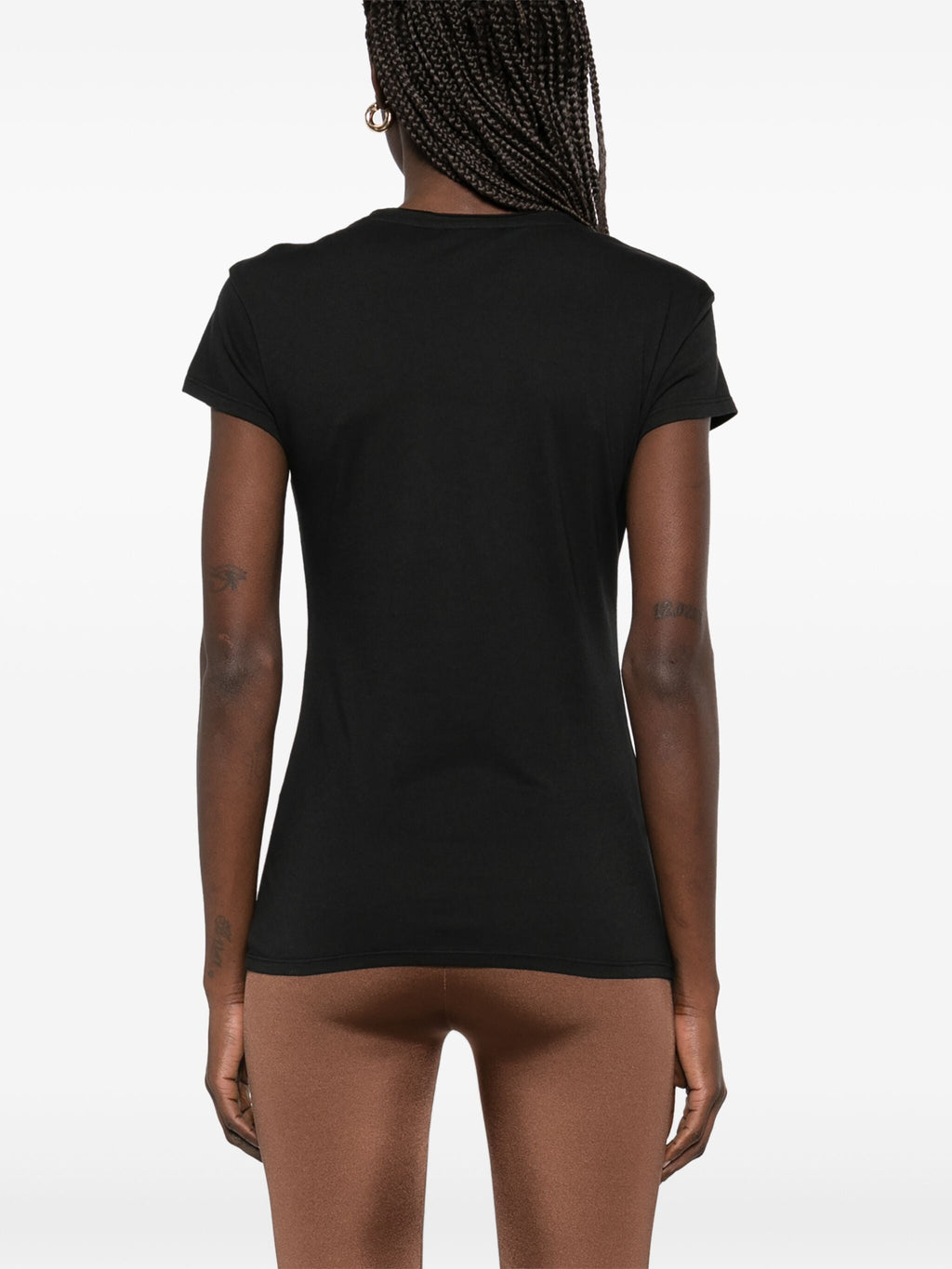 TOM FORD WOMEN Logo Silk T-Shirt Black