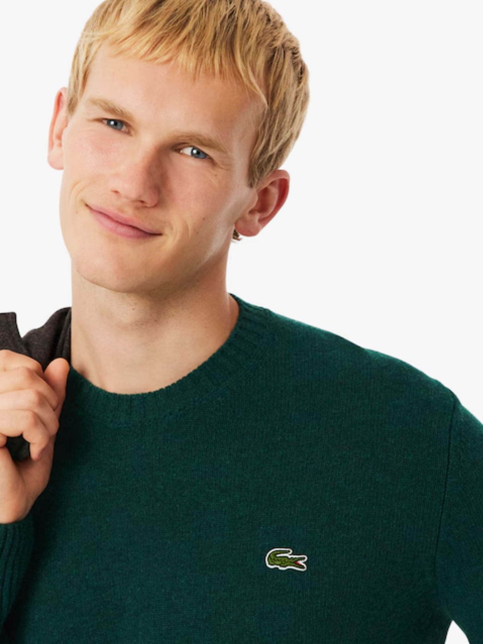 LACOSTE Wool Crew Neck Sweater Sinople Green
