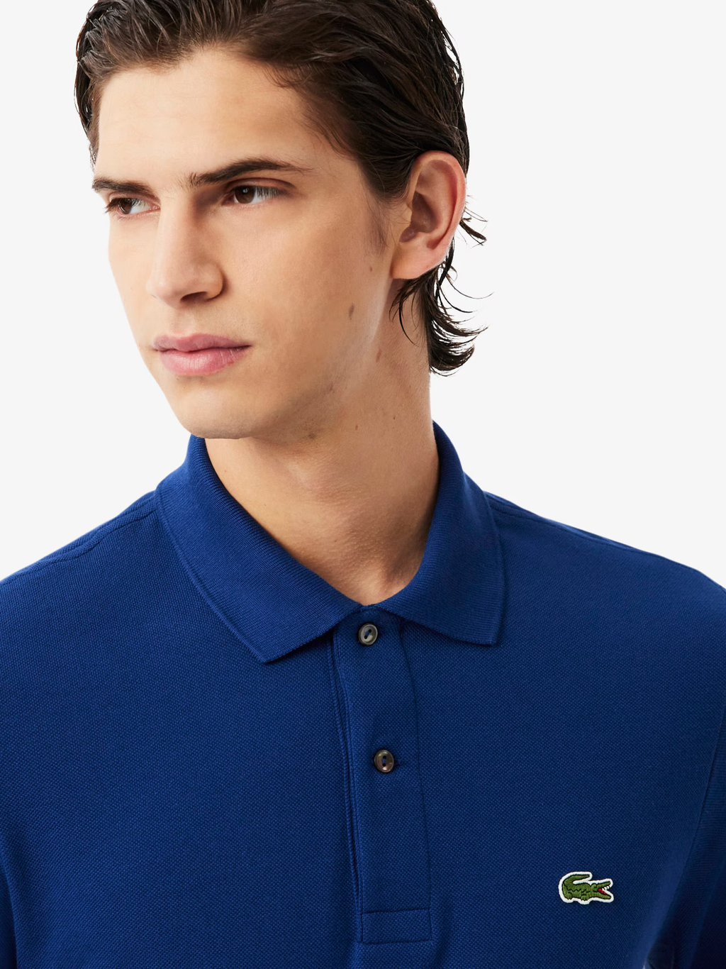 LACOSTE Classic Fit Long Sleeved L.12.12 Polo Shirt Navy Blue