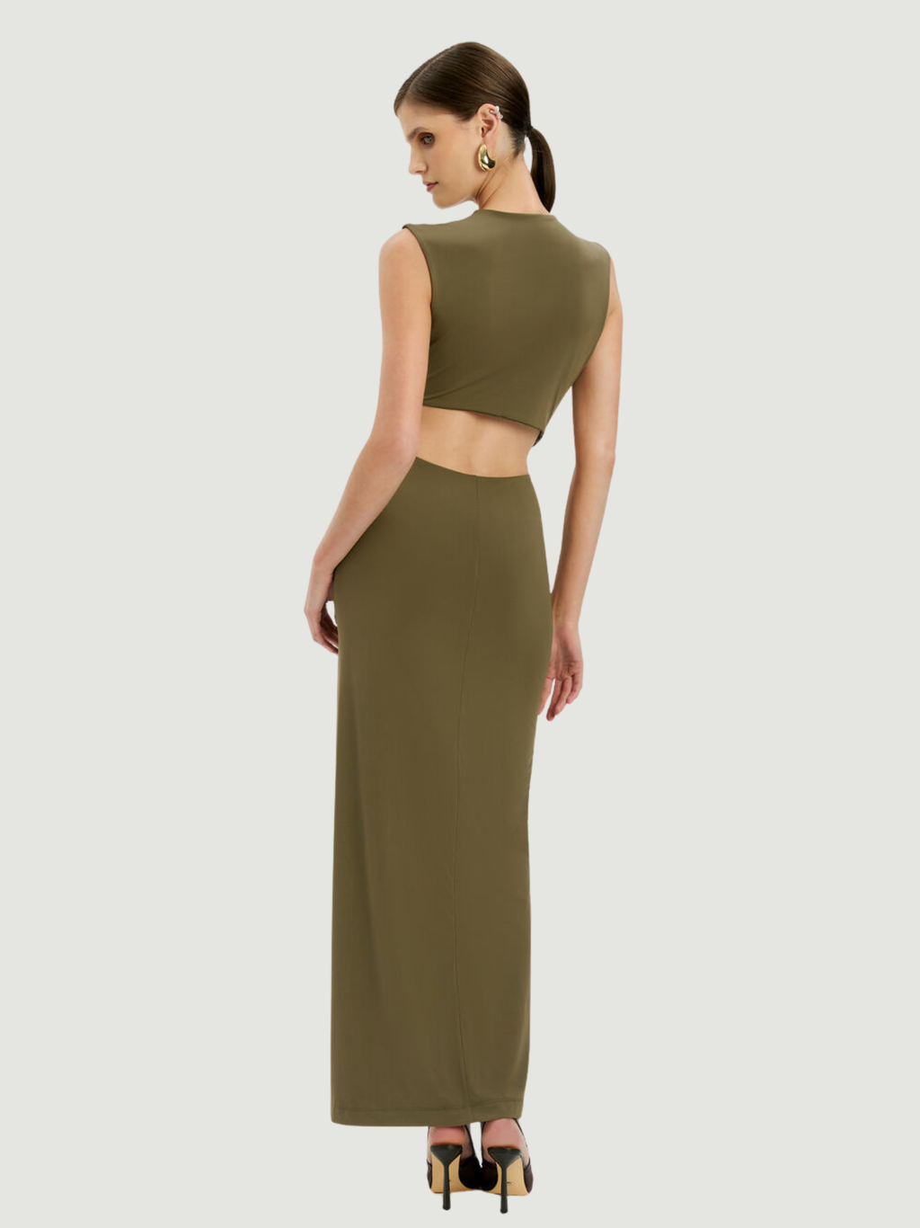 BARDOT WOMEN Felix High Neck Maxi Dress Khaki