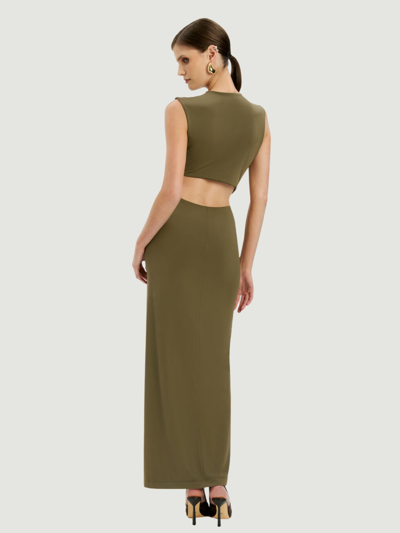 BARDOT WOMEN Felix High Neck Maxi Dress Khaki