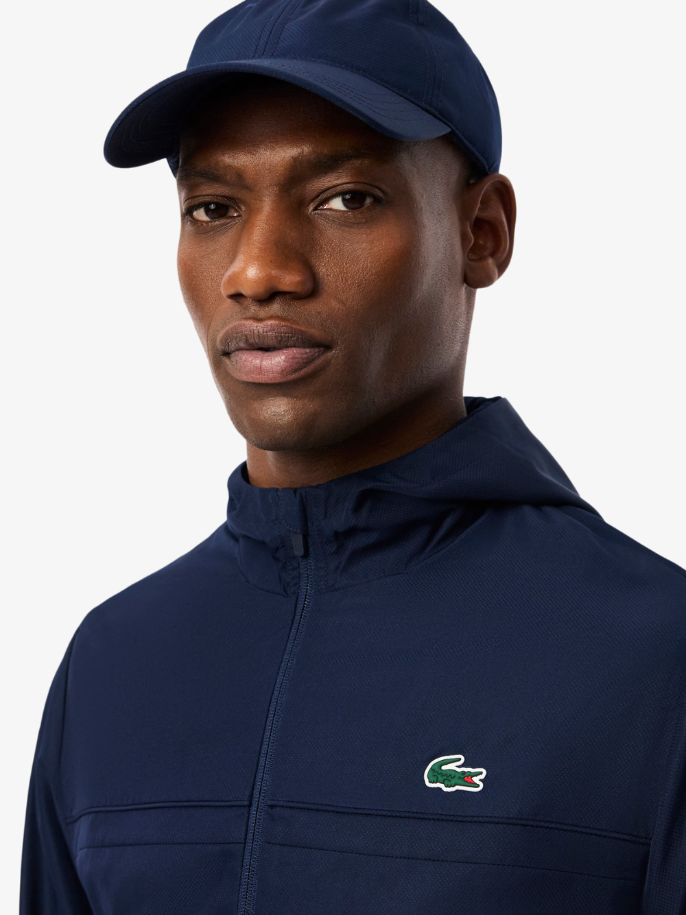LACOSTE Water-Repellent Sport Track Jacket Navy