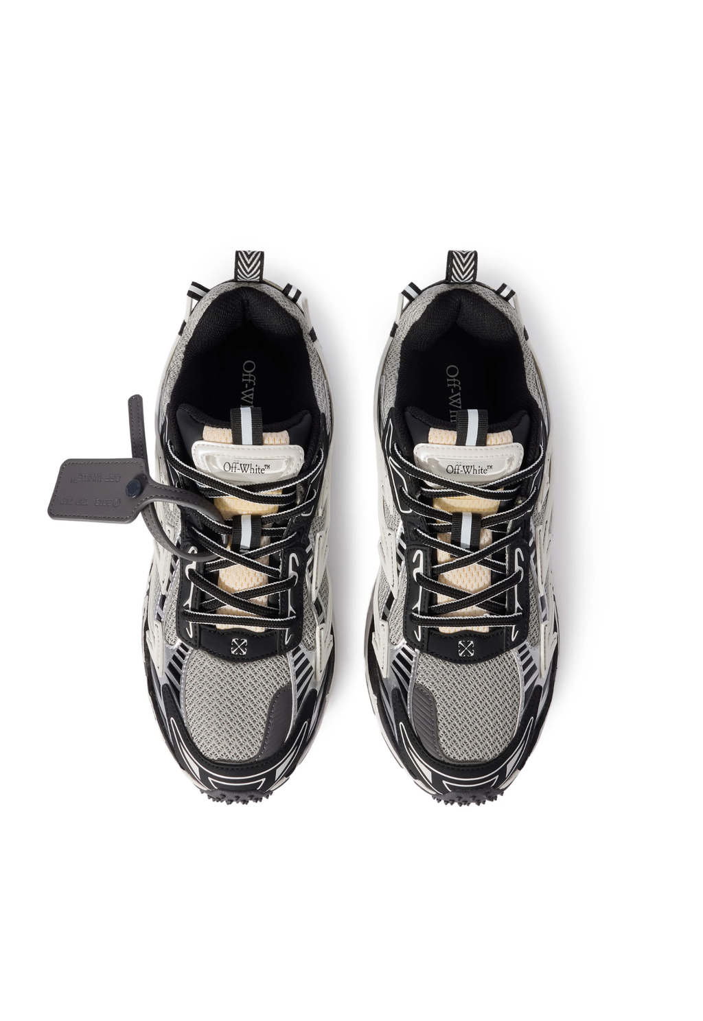 OFF WHITE MENS Be Right Back Sneakers Light Grey/Black