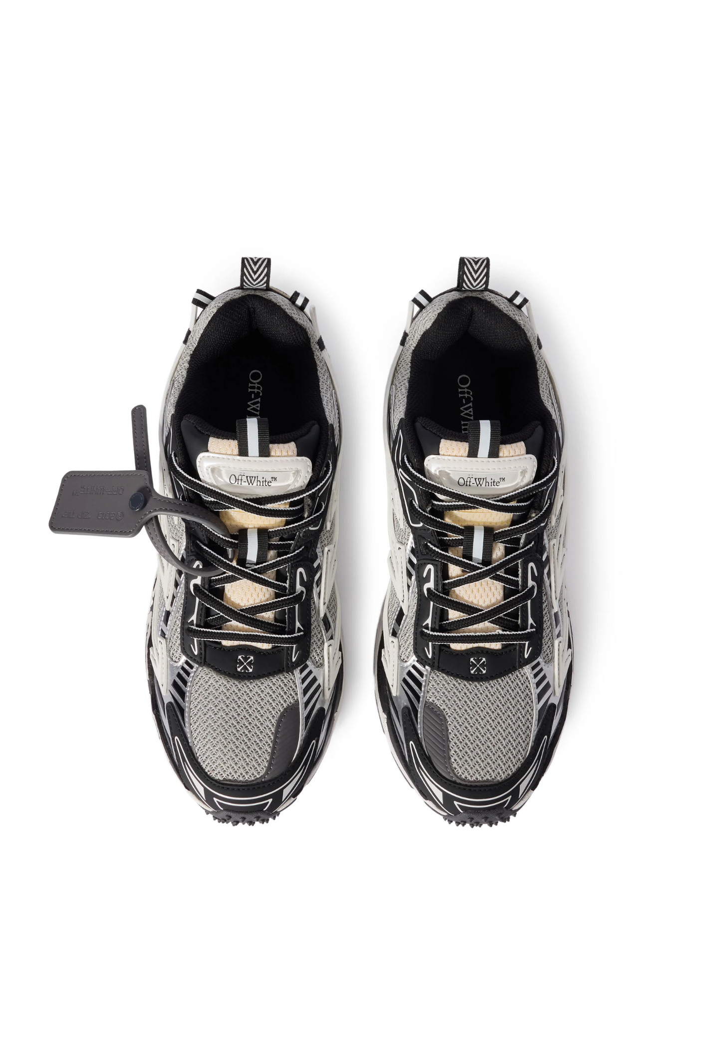 OFF WHITE MENS Be Right Back Sneakers Light Grey/Black