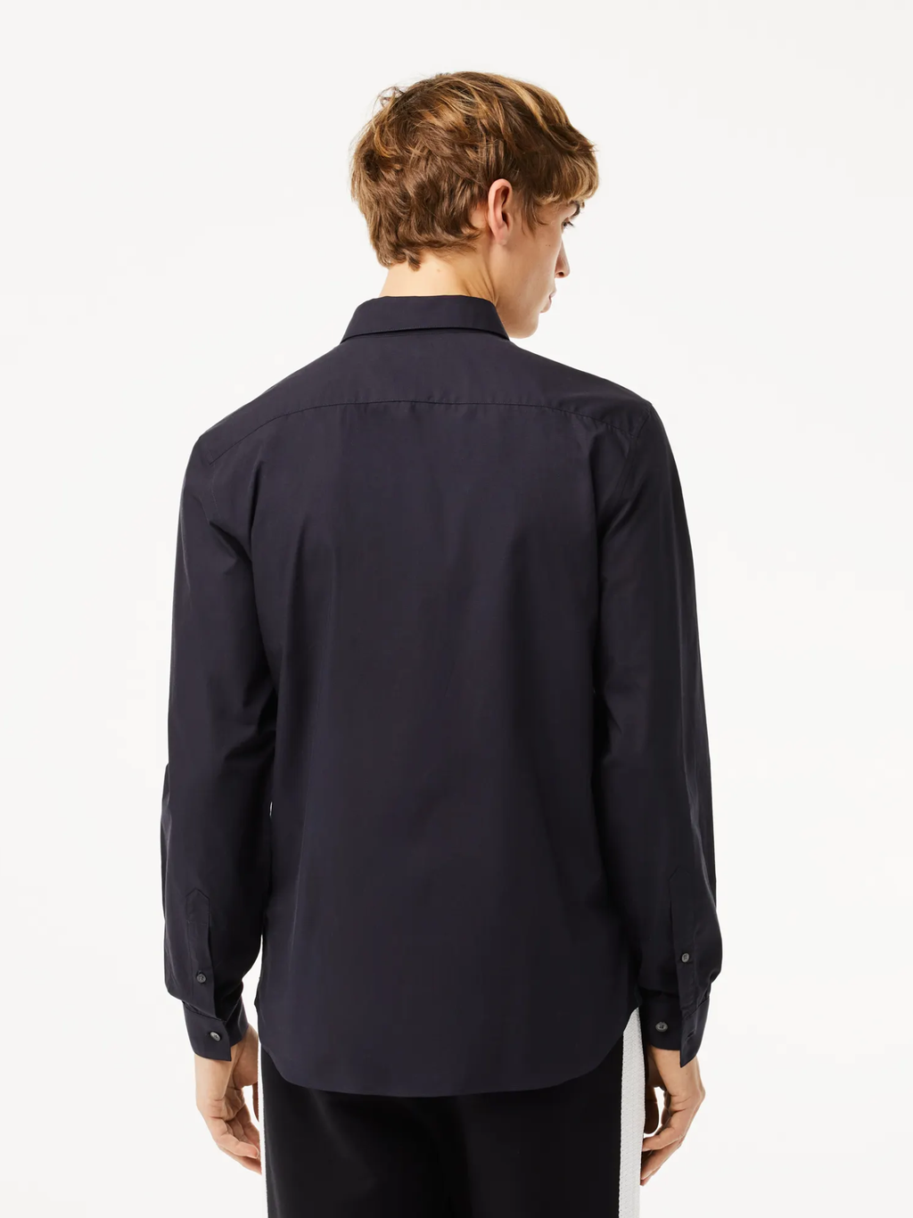 LACOSTE Slim Fit Stretch Cotton Poplin Shirt Navy