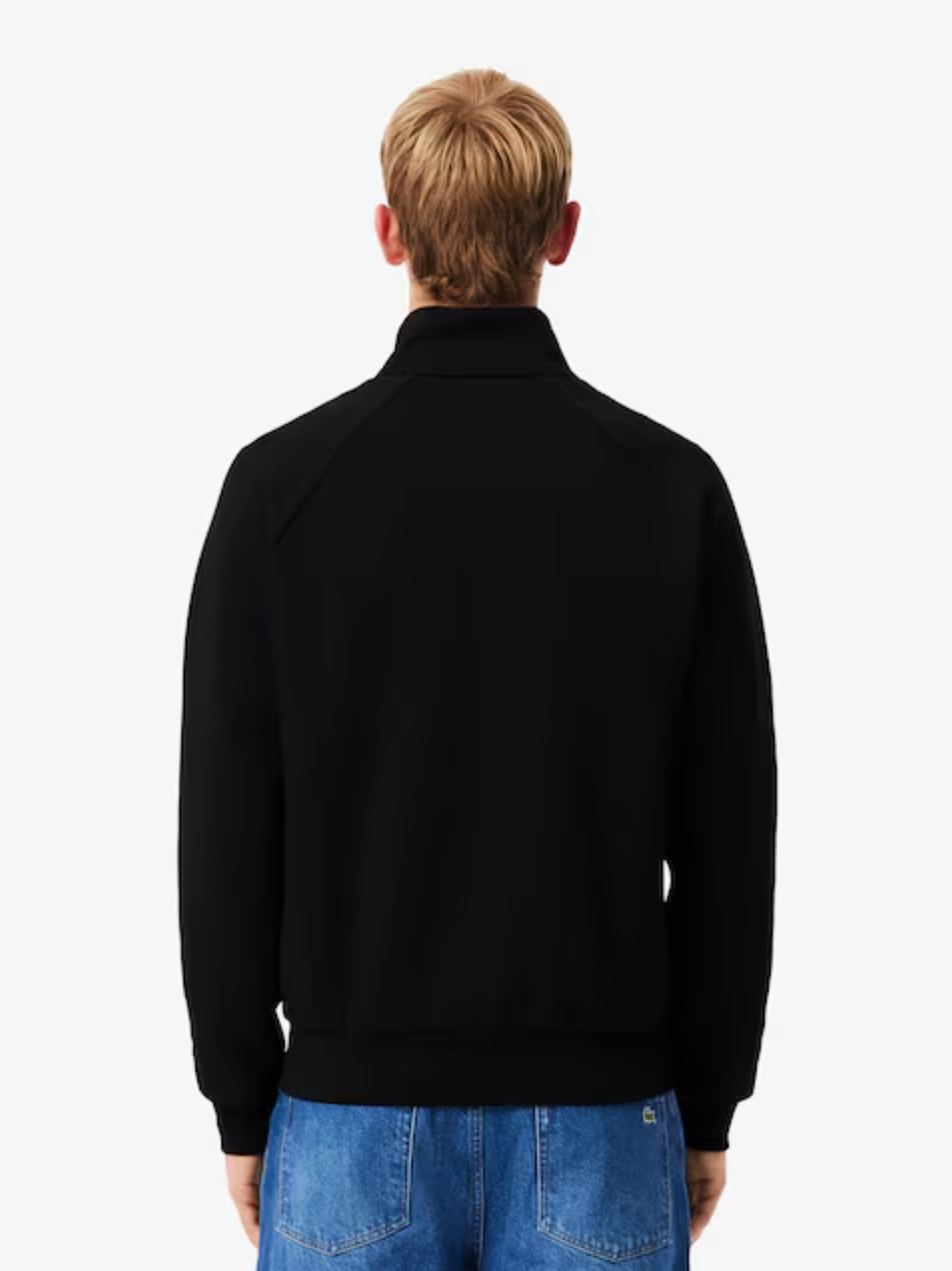 LACOSTE Double Face Jersey Zipped Sweatshirt Black