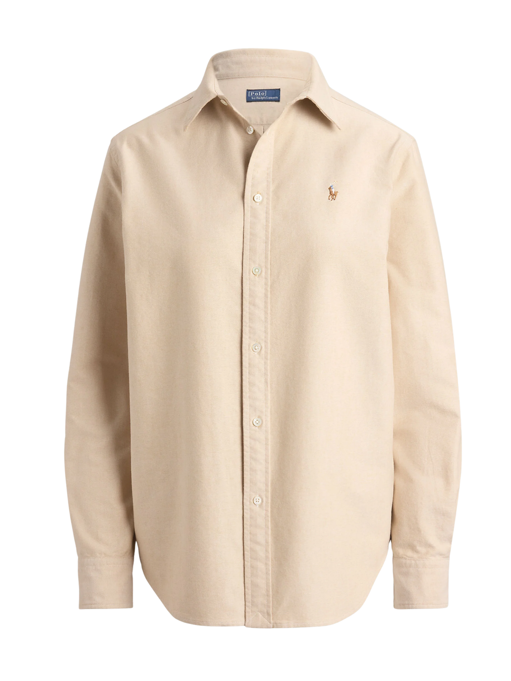 RALPH LAUREN WOMEN The Iconic Classic Fit Oxford Shirt Tan