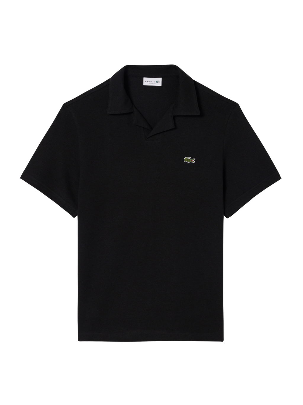 LACOSTE Classic Fit Cotton-Linen Polo Black