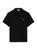 LACOSTE Classic Fit Cotton-Linen Polo Black