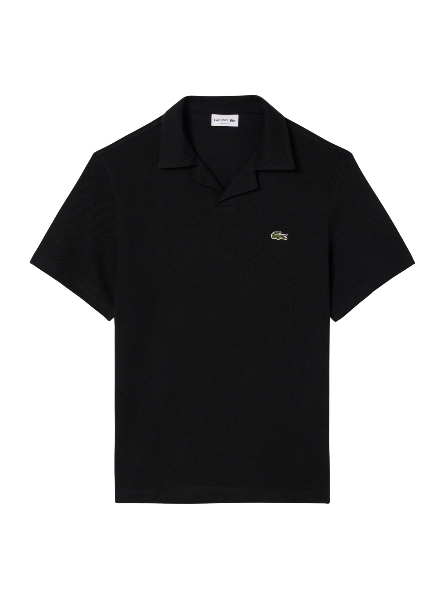 LACOSTE Classic Fit Cotton-Linen Polo Black