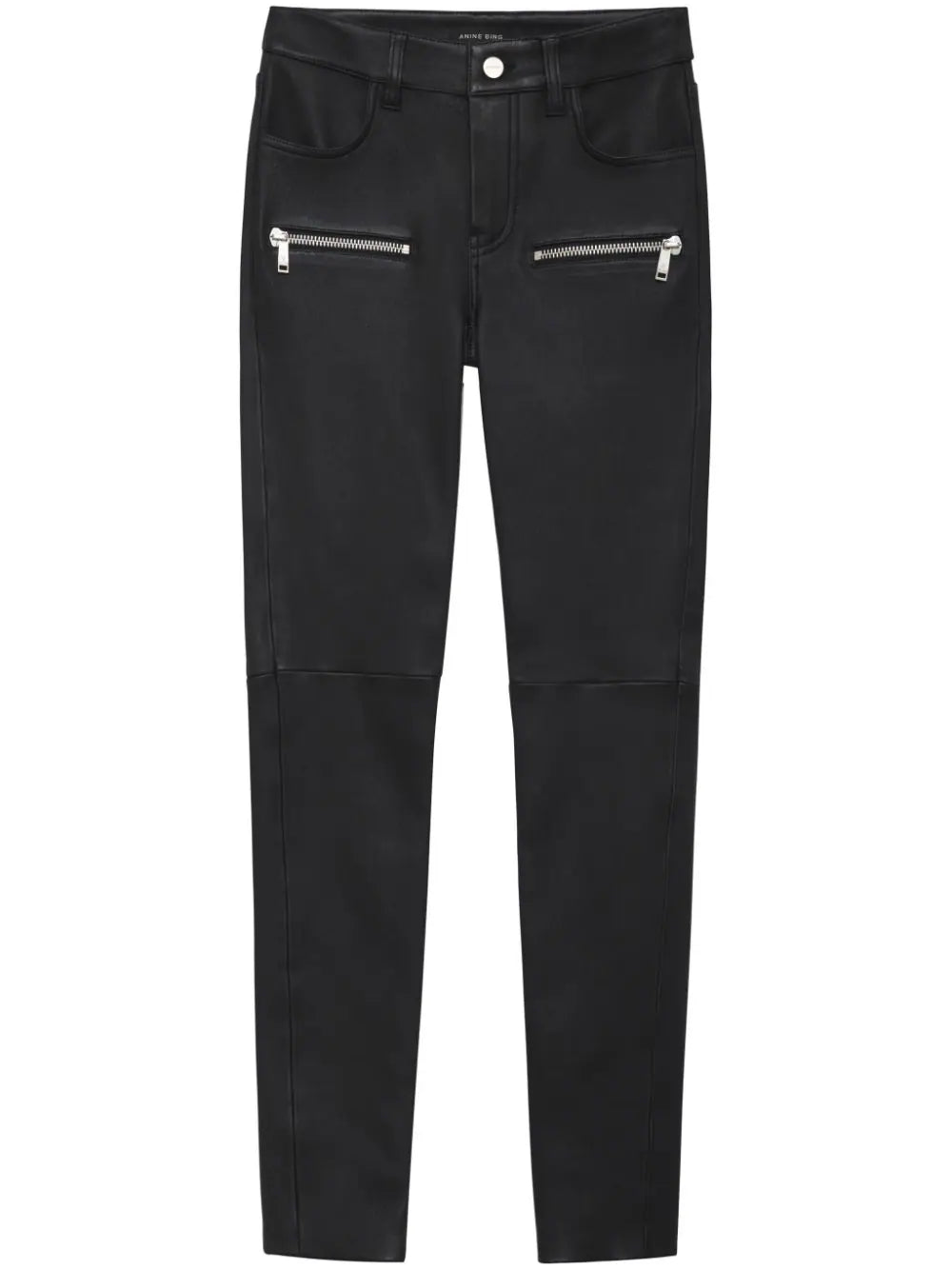 ANINE BING WOMEN Remy Leather Skinny Trousers Black