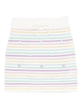 CASABLANCA WOMEN Flower Stripe Cotton Crochet Skirt White/Multicolour