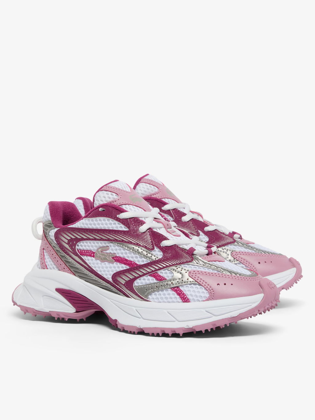 LACOSTE WOMEN L003 Neo Shot Sneakers White/Dark Purple