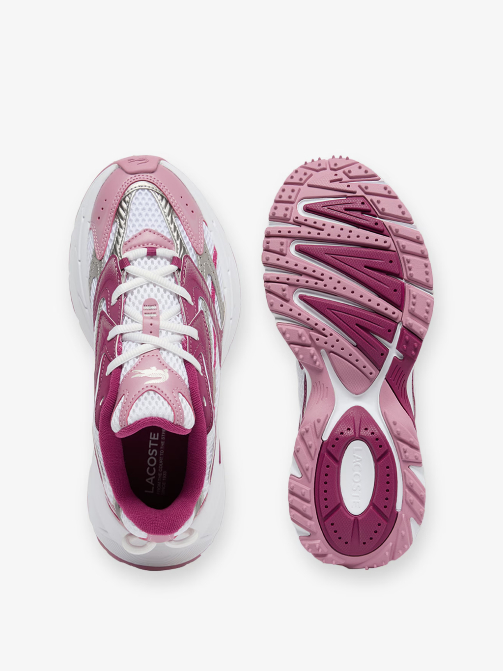 LACOSTE WOMEN L003 Neo Shot Sneakers White/Dark Purple