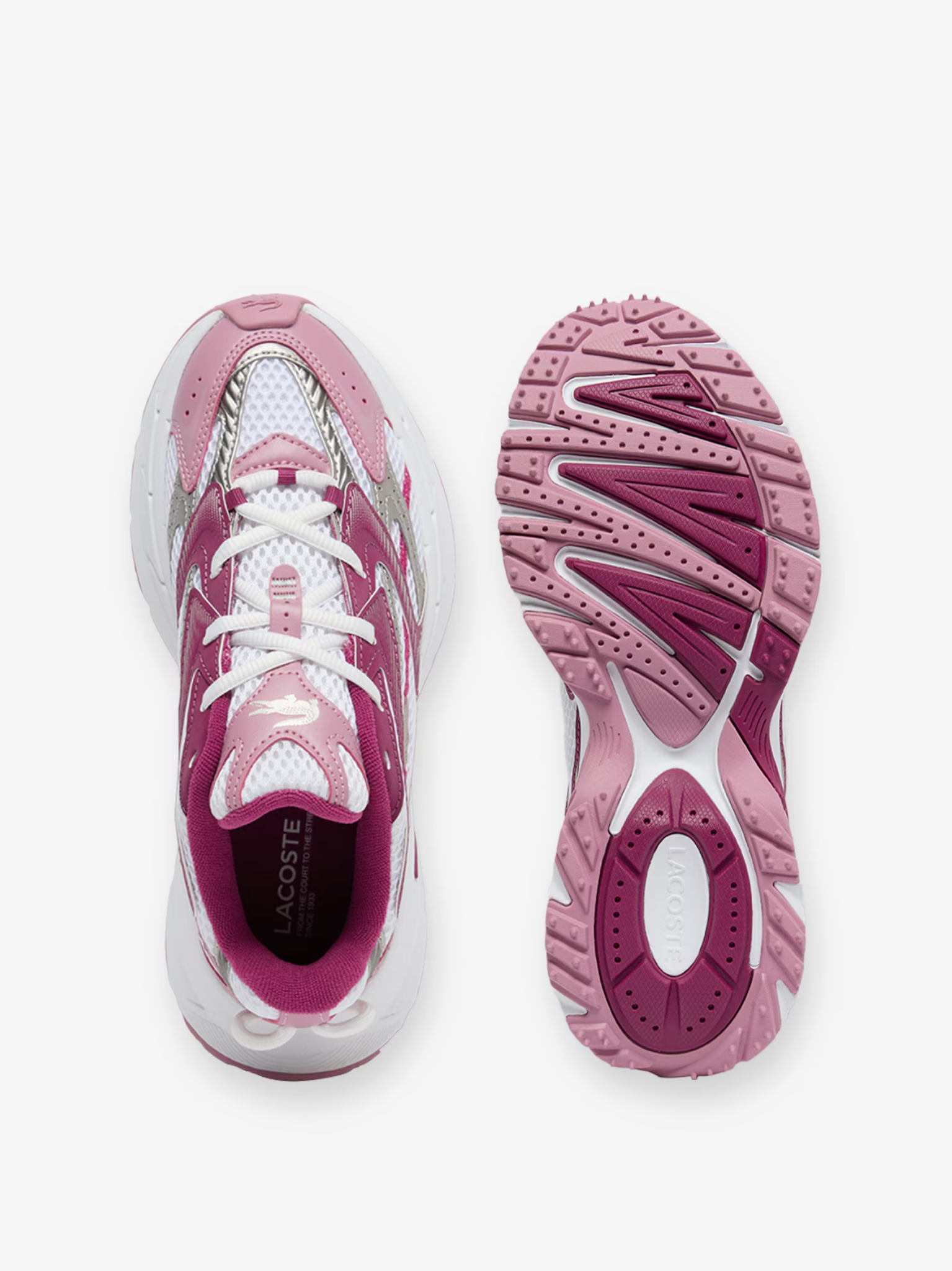 LACOSTE WOMEN L003 Neo Shot Sneakers White/Dark Purple