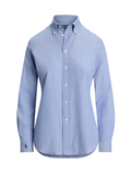 RALPH LAUREN WOMEN End-on-End Stretch Slim Fit Cotton Shirt Dark Royal