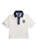 RALPH LAUREN WOMEN Wimbledon Cotton Polo Shirt Deckwash White/Refined Navy