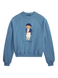 RALPH LAUREN WOMEN Polo Bear Lightweight Fleece Crewneck Camp Blue