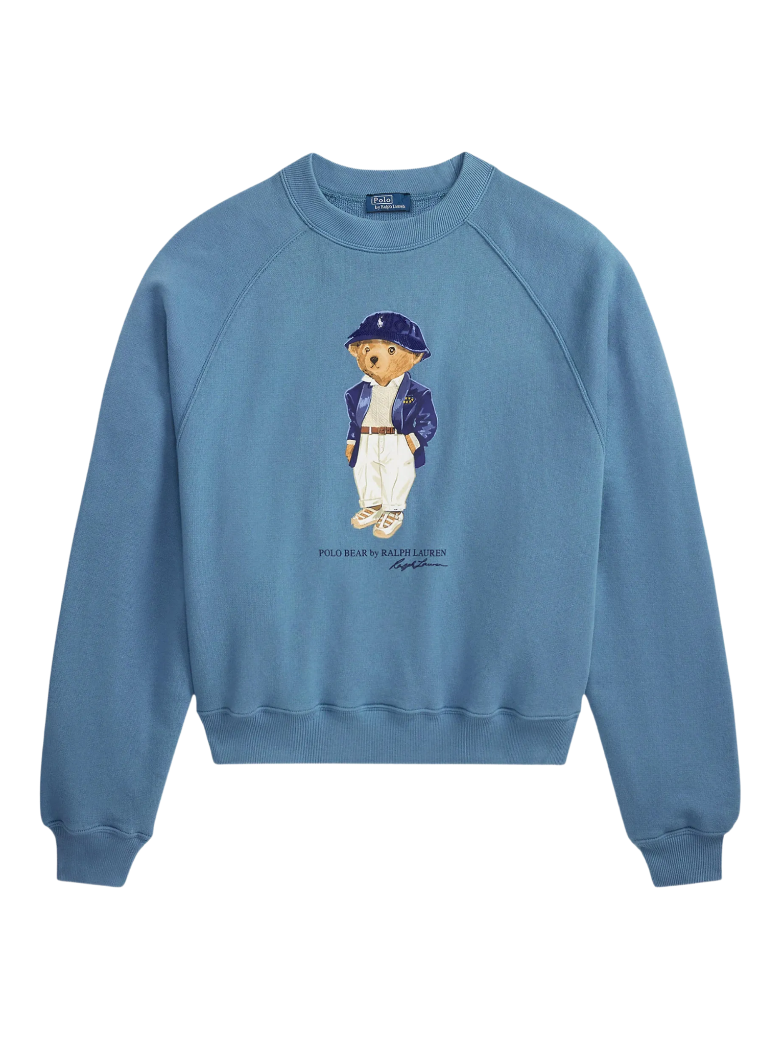 RALPH LAUREN WOMEN Polo Bear Lightweight Fleece Crewneck Camp Blue