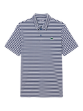 LACOSTE Regular Fit Ultra Dry Striped Golf Polo Shirt Navy Blue/White