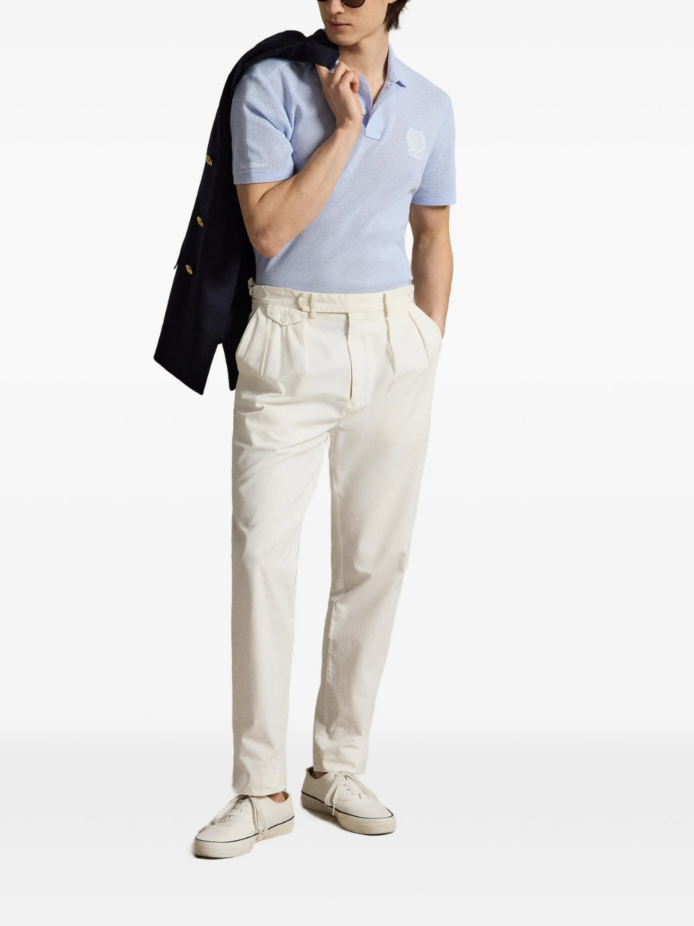 RALPH LAUREN Wimbledon Classic Fit Polo Shirt Office Blue