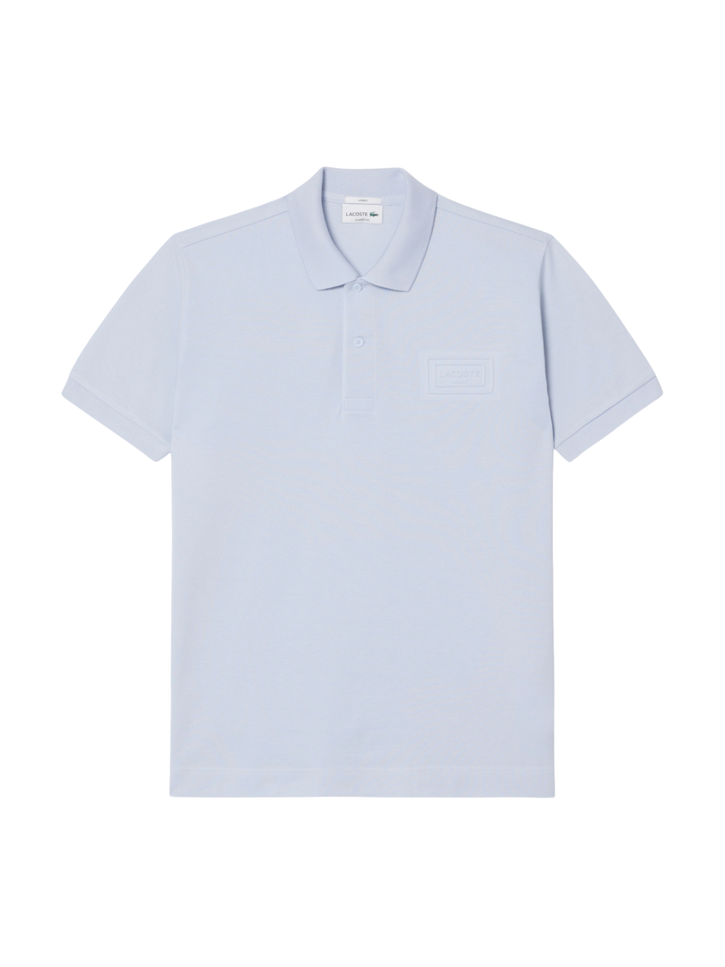 LACOSTE Classic Fit Embossed Branding Polo Shirt Light Blue