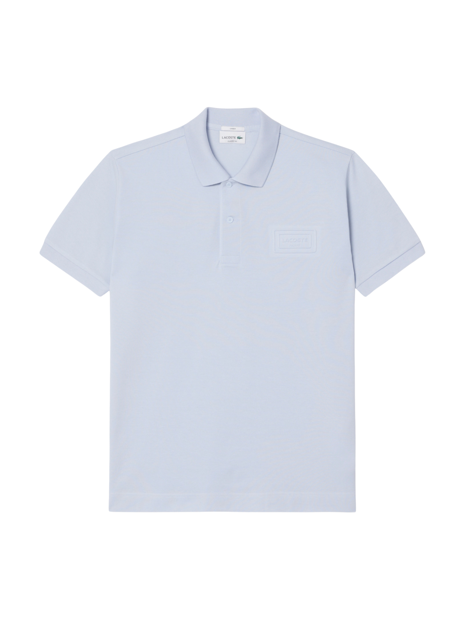 LACOSTE Classic Fit Embossed Branding Polo Shirt Light Blue