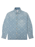 CASABLANCA Pearl Monogram Denim Shirt Blue