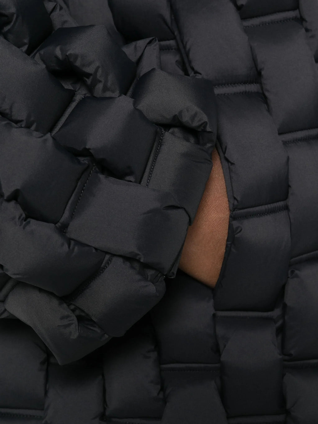 RAXXY 3D Down-Filled Woven Puffer Piumino Parka Coat Jacket Black
