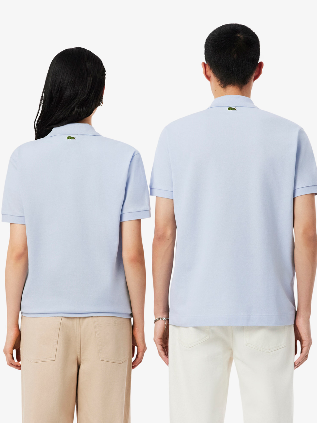 LACOSTE Classic Fit Embossed Branding Polo Shirt Light Blue