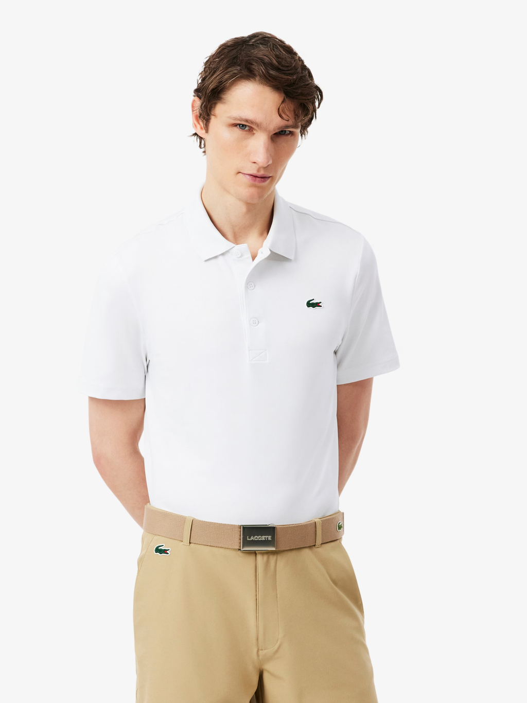 LACOSTE Ultra Dry Stretch Golf Polo Shirt White