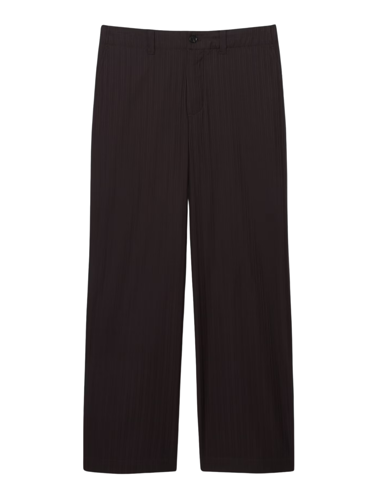 LACOSTE Straight Fit Striped Cotton Suit Pants Brown