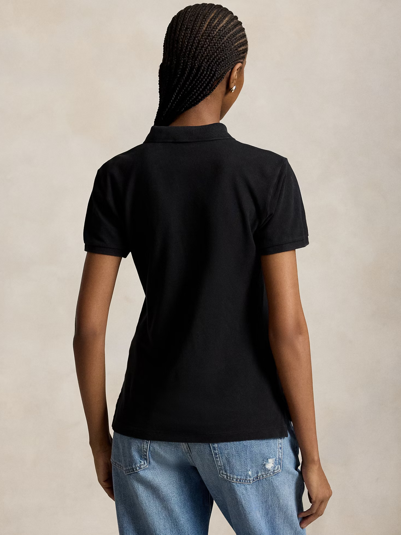 RALPH LAUREN WOMEN Beaded Big Pony Polo Shirt Polo Black
