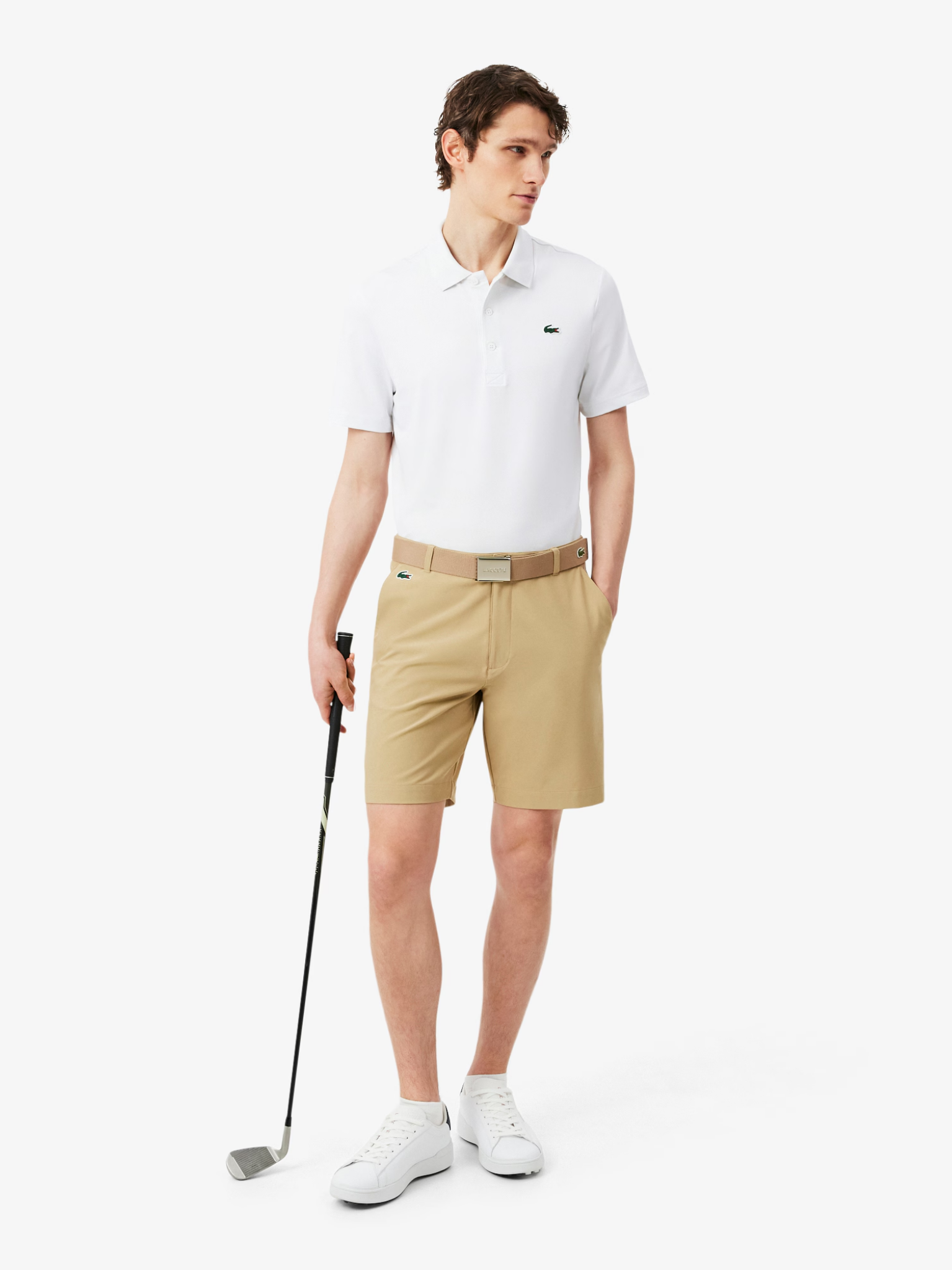 LACOSTE Ultra Dry Stretch Golf Polo Shirt White