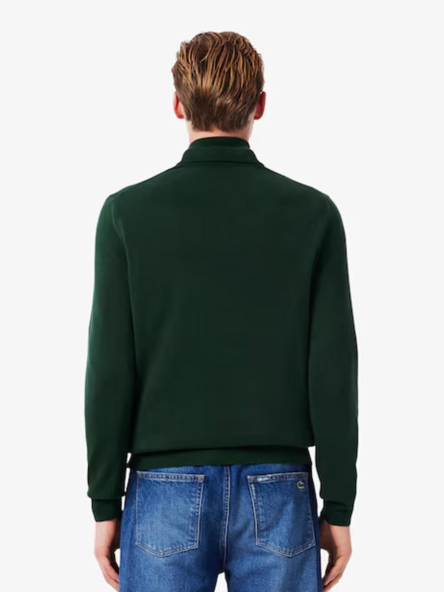 LACOSTE Zipped High Neck Cotton Sweater Sinople Green