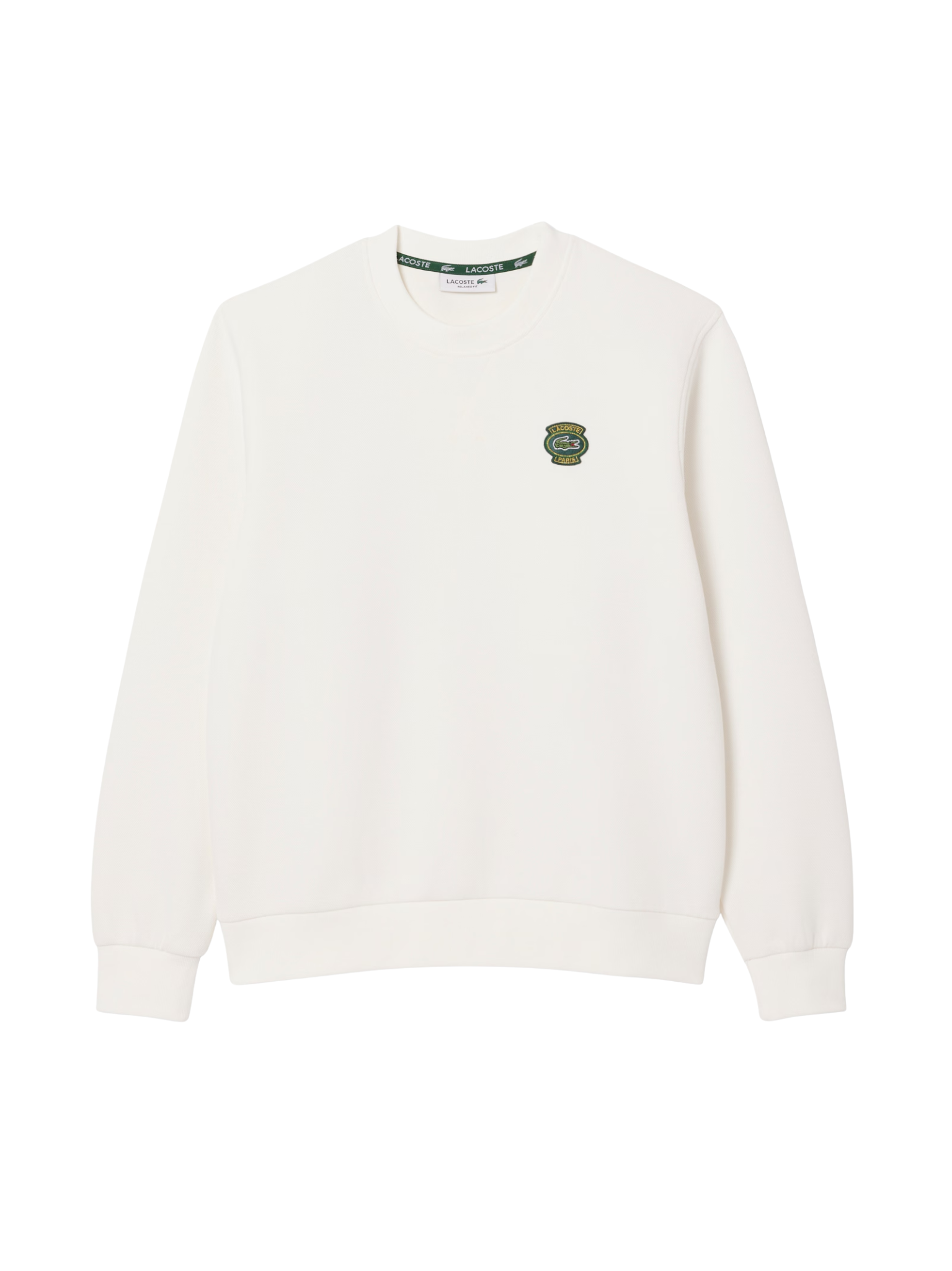 LACOSTE WOMEN Crew Neck Badge Sweatshirt White
