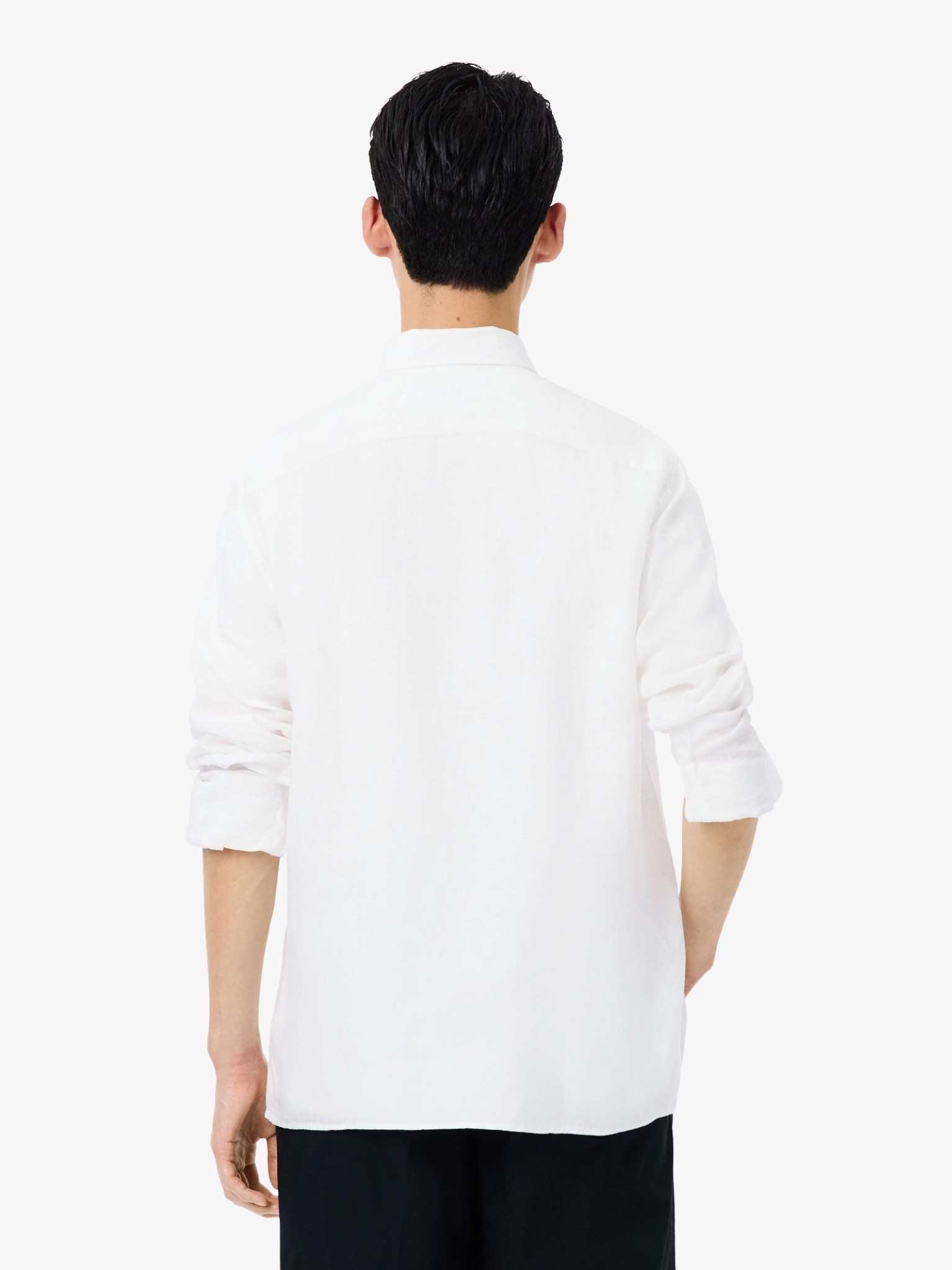 LACOSTE Regular Fit Linen Shirt White