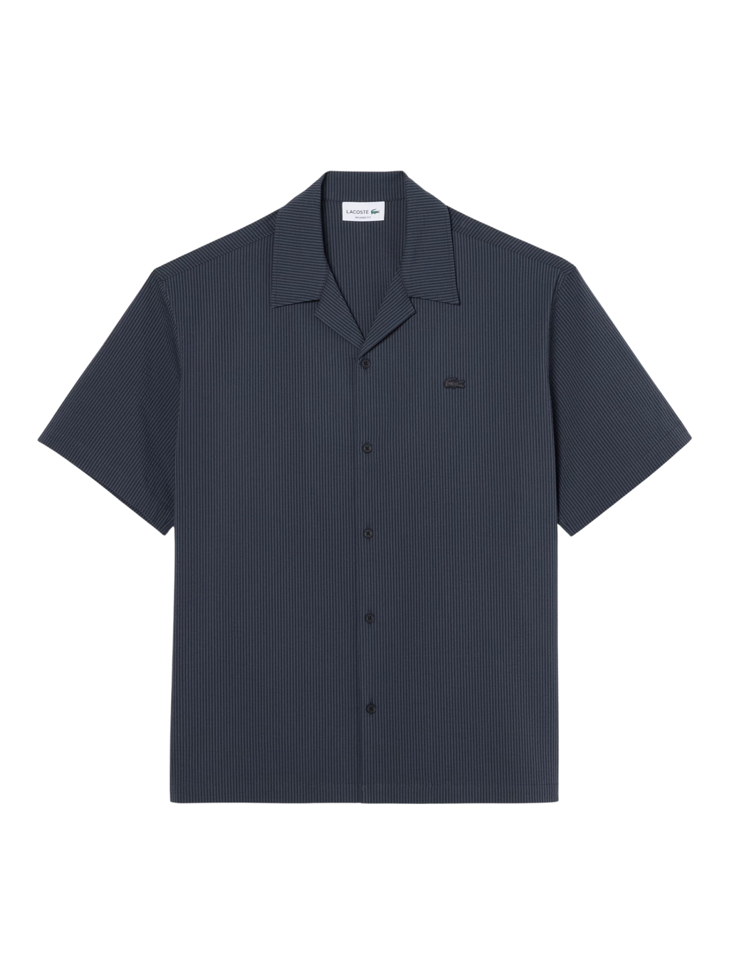 LACOSTE Relaxed Fit Seersucker Shirt Black