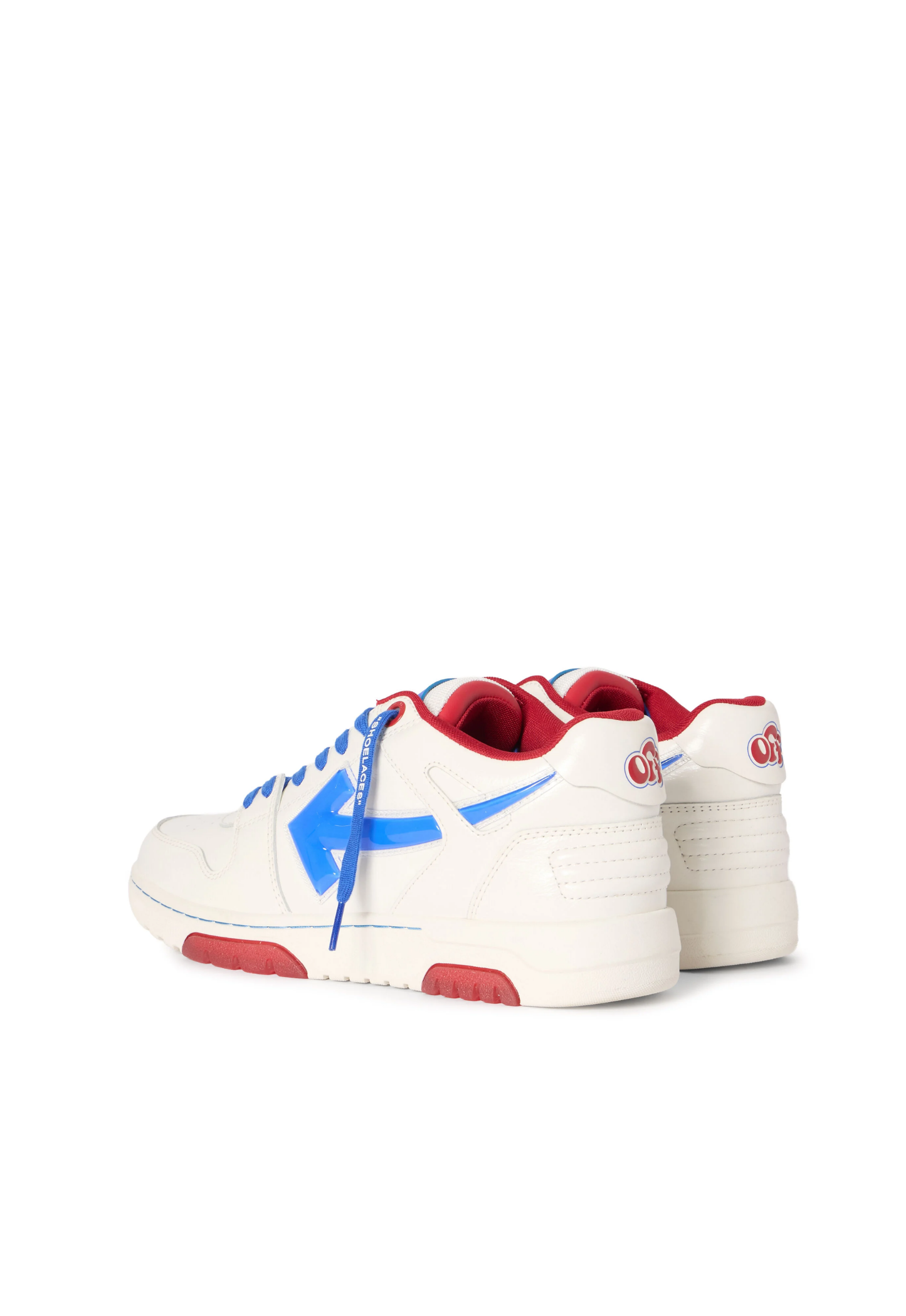 OFF WHITE MENS Out Of Office Bubble Arrow Sneakers White/Cobalt Blue