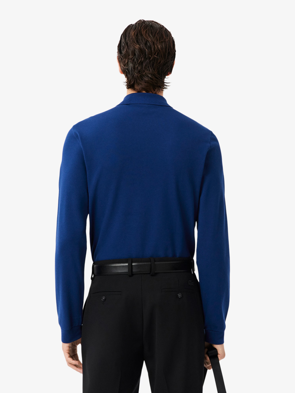 LACOSTE Classic Fit Long Sleeved L.12.12 Polo Shirt Navy Blue