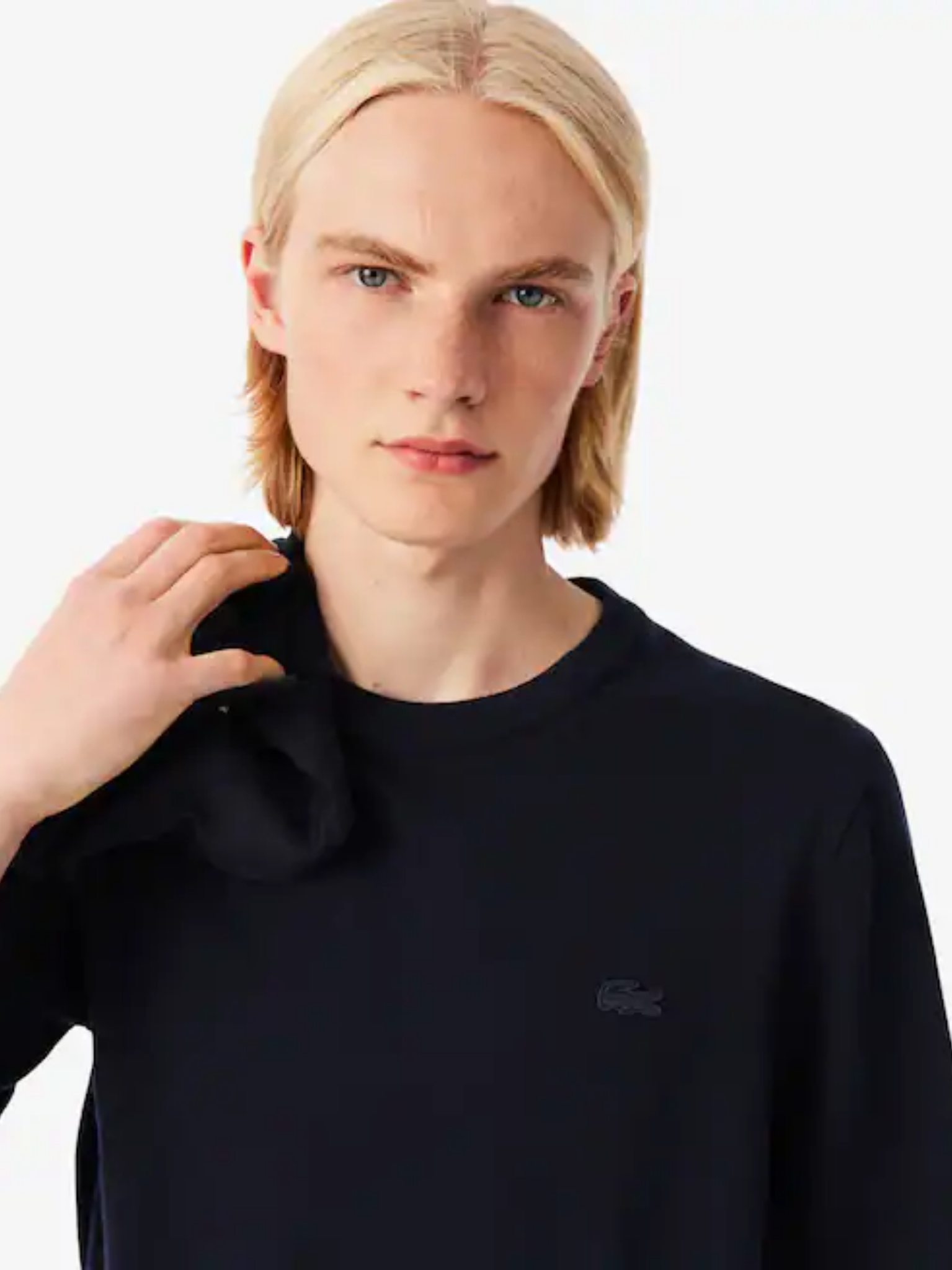 LACOSTE Merino Wool Crew Neck Sweater Midnight Blue